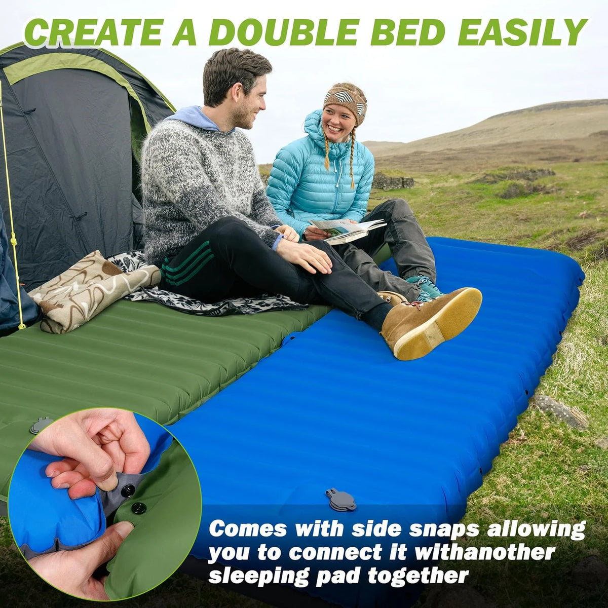 Extra Thick Inflatable Camping Sleeping Pad – Outdoor Air Mattress
