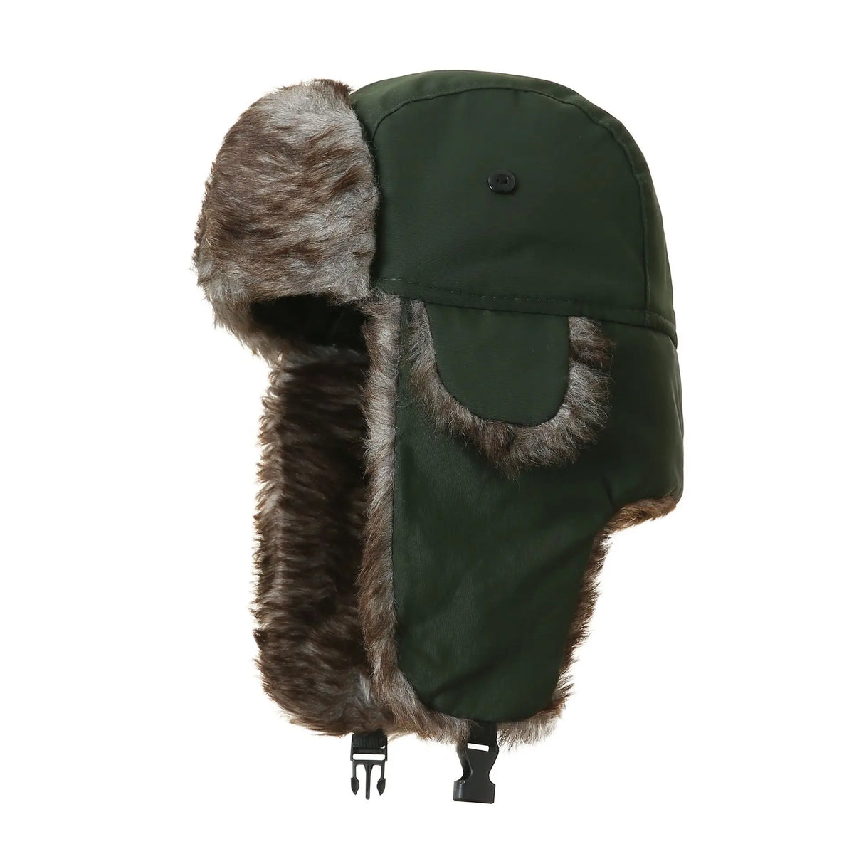 Men's Winter Faux Fur Ushanka Trapper Hat with Ear Flaps