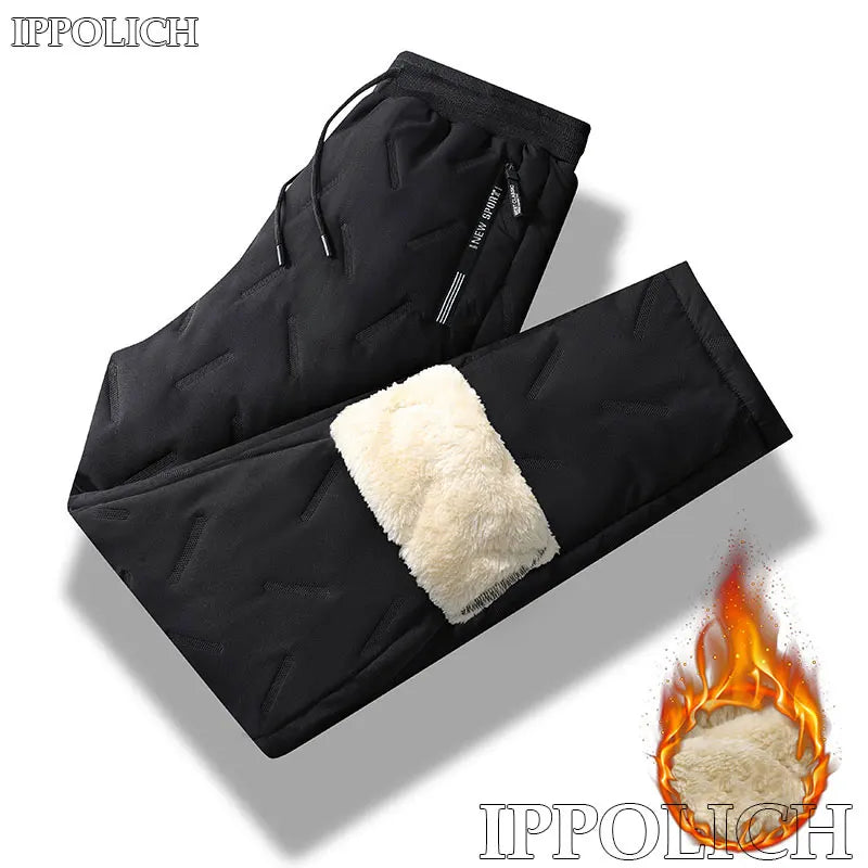Men's Winter Fleece-Lined Windproof Pants