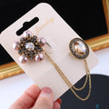 Women's Elegant Tassel Brooch with Pearl-Style Accents