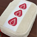 Cute Embroidered Strawberry Pencil Case