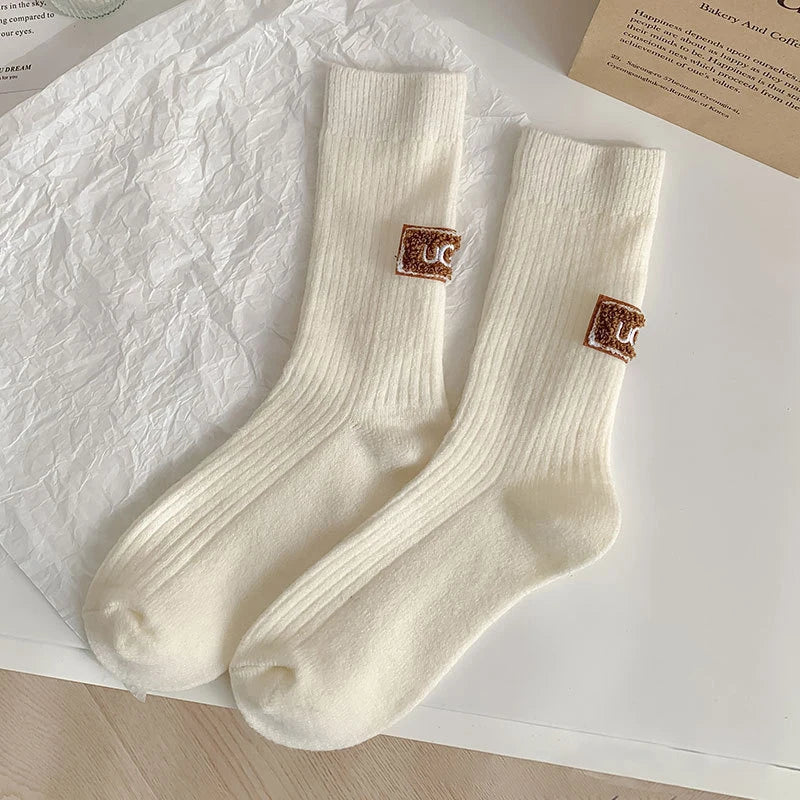 Women's Warm Wool Blend Socks – Soft Cozy Autumn Winter Crew Socks