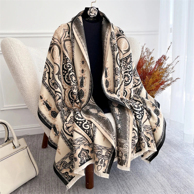 Women's Warm Winter Pashmina Scarf – Elegant Thick Shawl