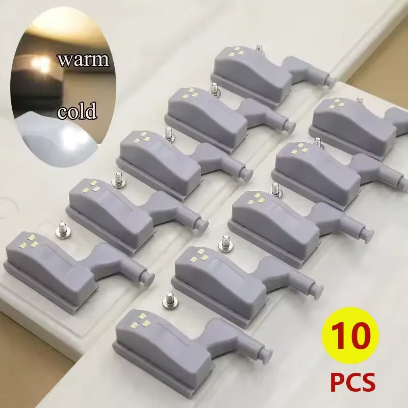 10-Pack Cabinet Hinge LED Lights for Cupboards & Closets