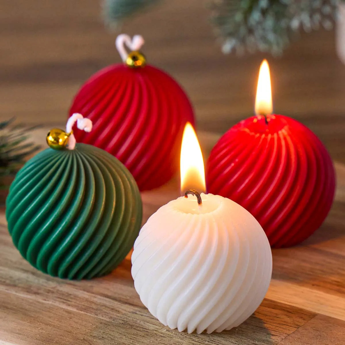 Christmas Decor3D Christmas Ball Silicone Candle Mold – DIY Holiday Candle Making