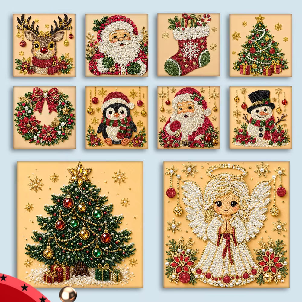 Christmas Santa Claus & Snowman 3D Diamond Painting Kit