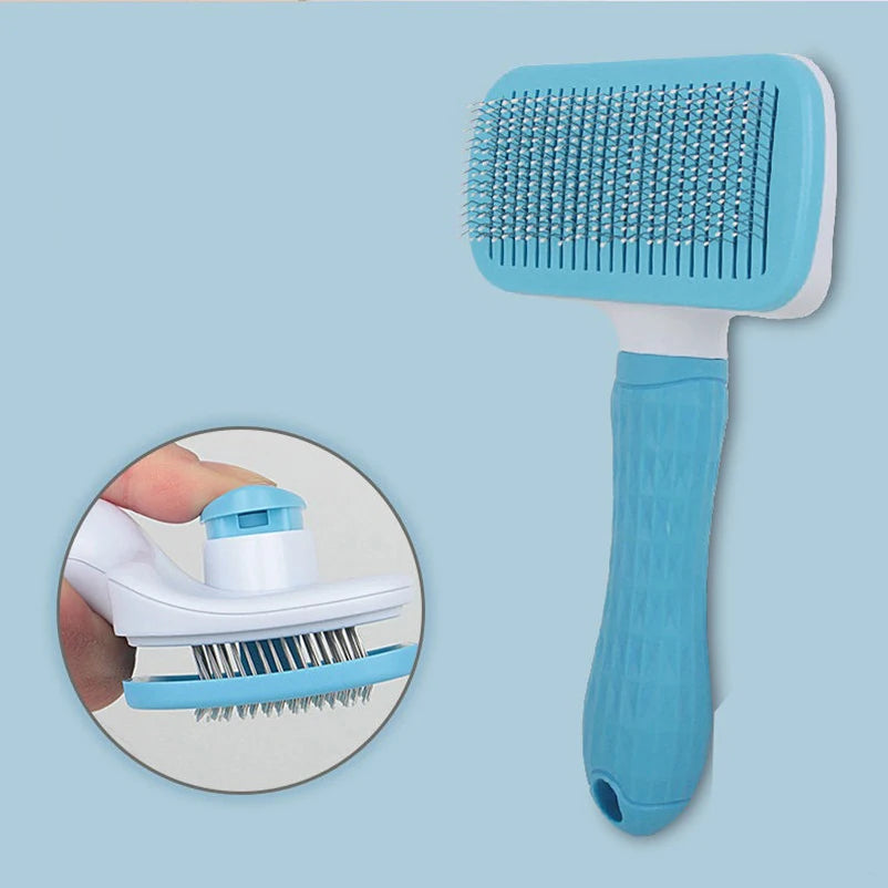 Self Cleaning Pet Brush – Dog & Cat Hair Remover Grooming Comb