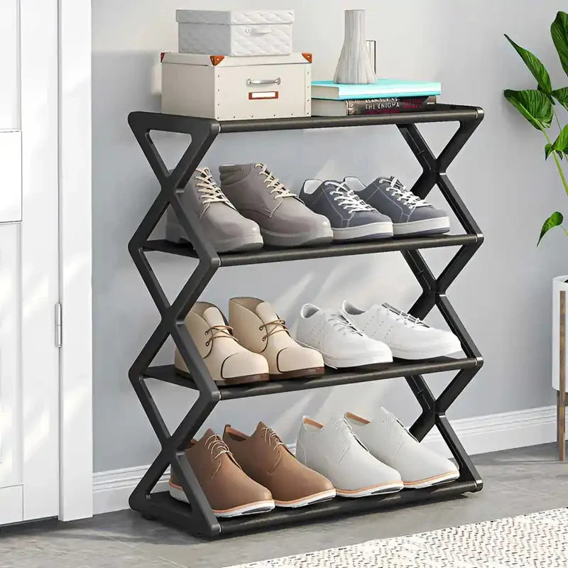 4-Tier Foldable Shoe Rack – Space-Saving Shoe Organizer