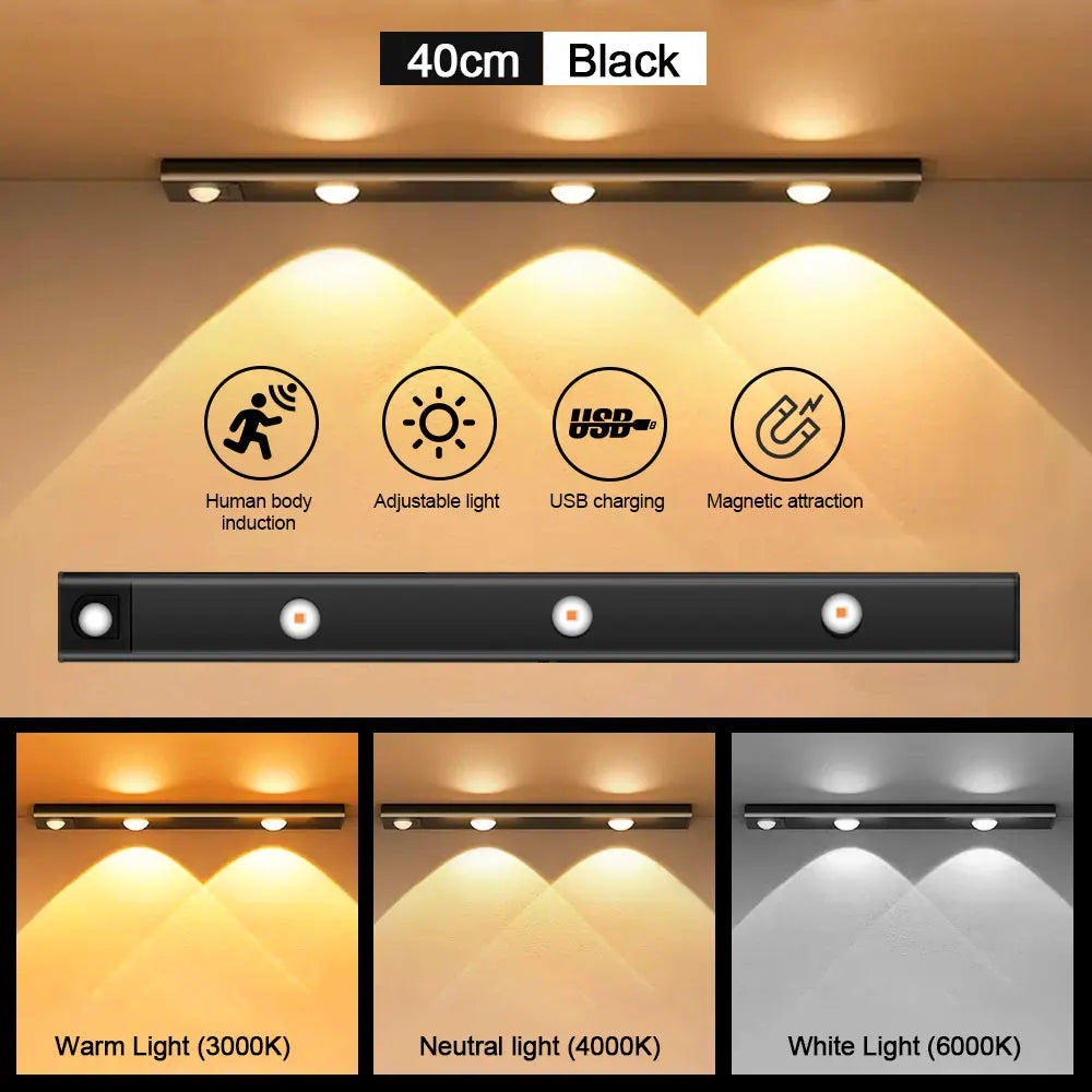 Rechargeable Motion Sensor LED Bar Light – Wireless Under Cabinet Lamp