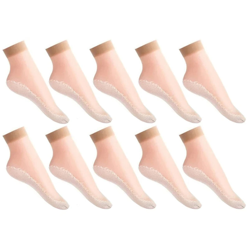 10-Pair Women's Ultra-Thin Summer Socks – Soft Breathable Everyday Socks