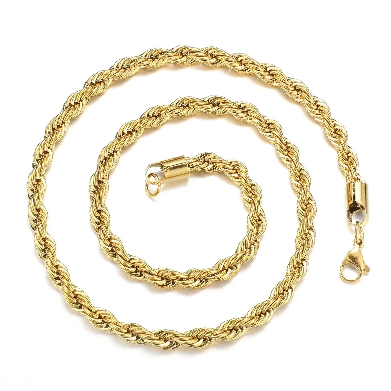 Gold-Tone Twisted Rope Chain Necklace