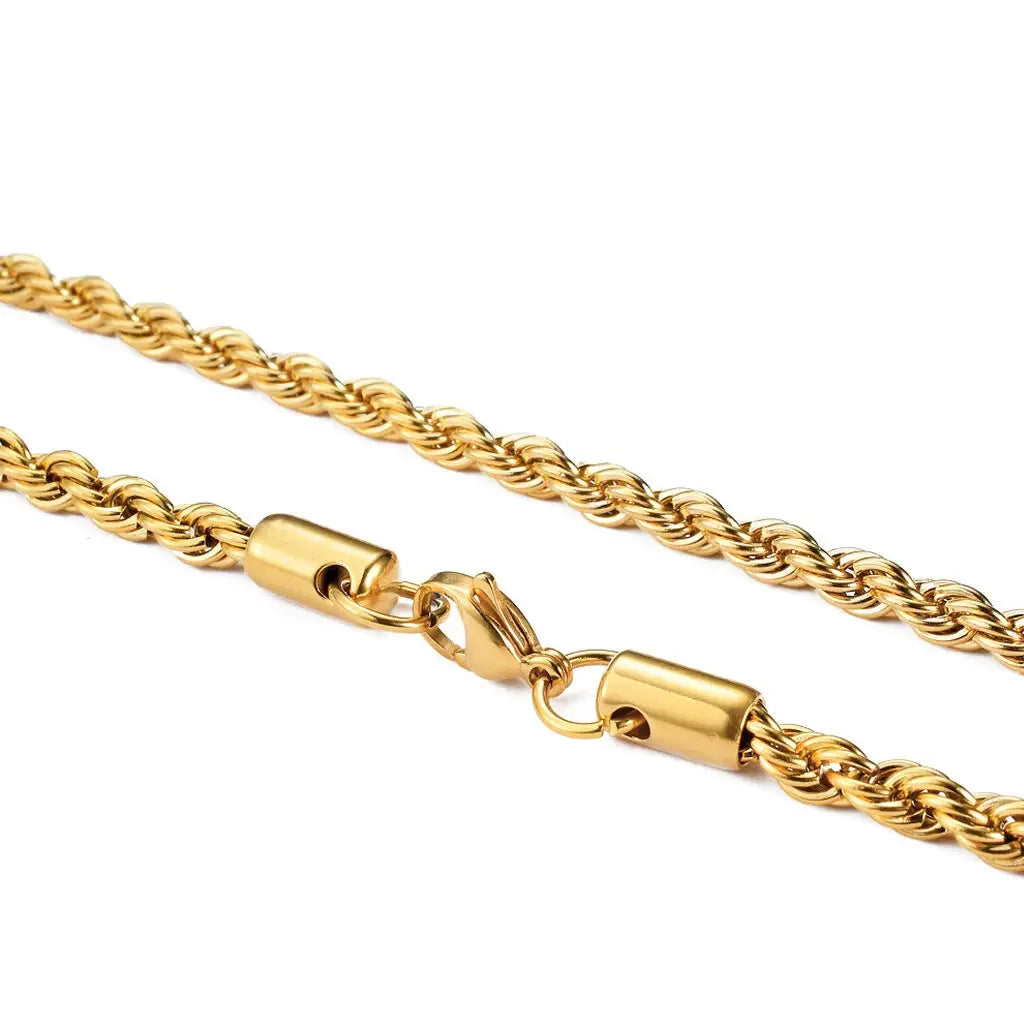 Gold-Tone Twisted Rope Chain Necklace