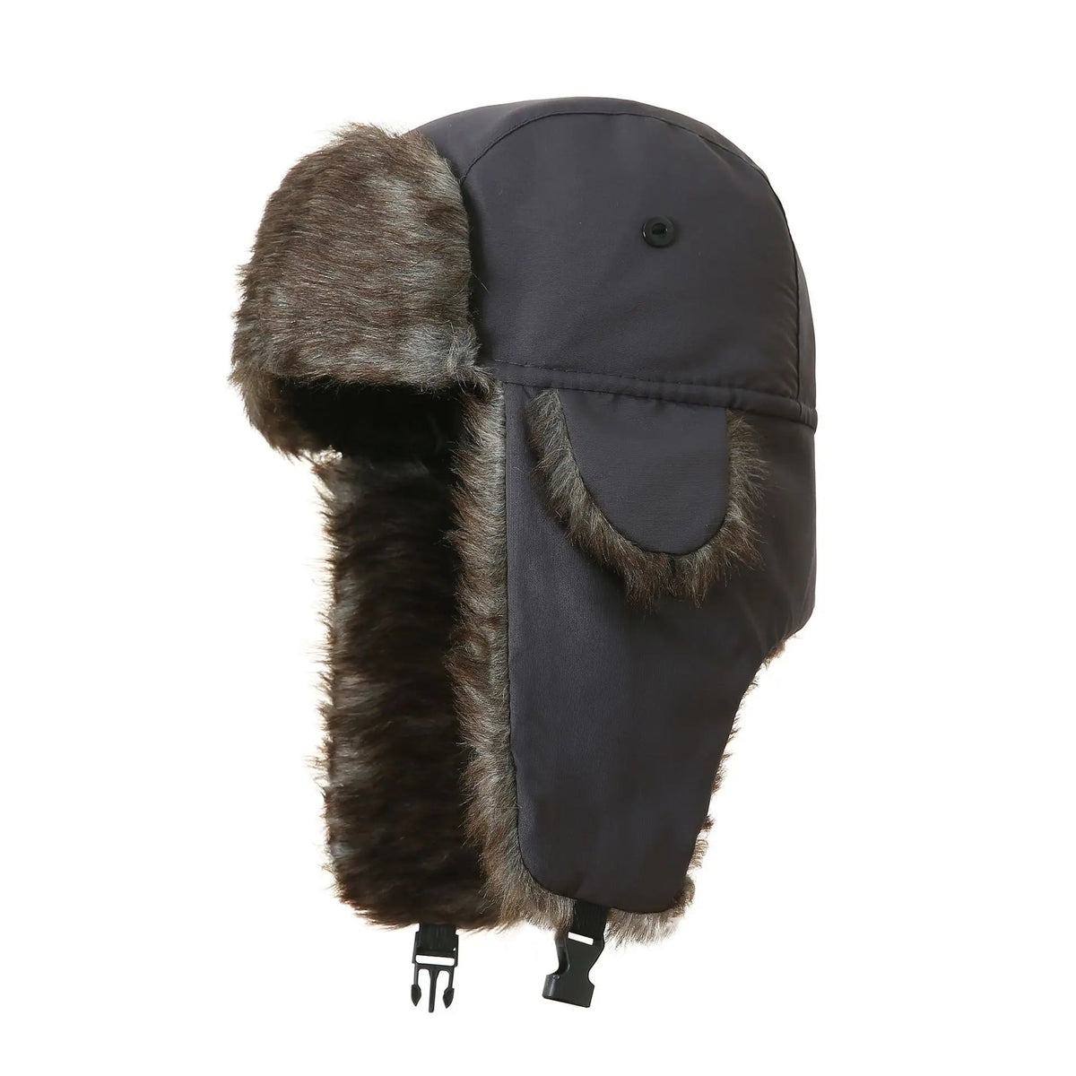Men's Winter Faux Fur Ushanka Trapper Hat with Ear Flaps
