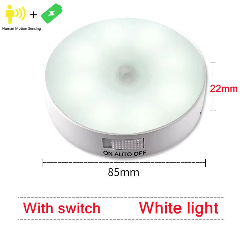 Rechargeable Motion Sensor LED Night Light – Wireless Bedside Lamp