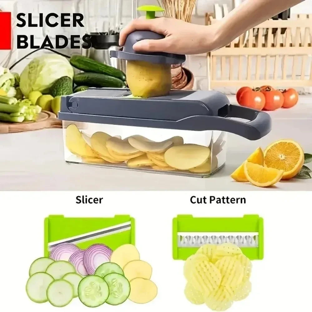 Multifunction Vegetable Chopper & Slicer – Handheld Food Cutter