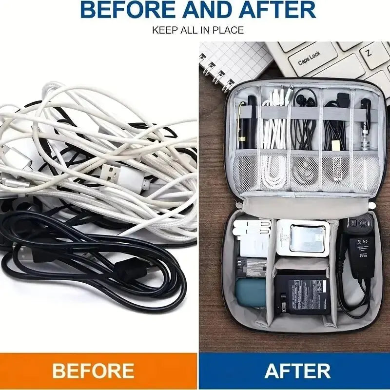 Waterproof Travel Cable Organizer Bag for Chargers & Electronic Accessories