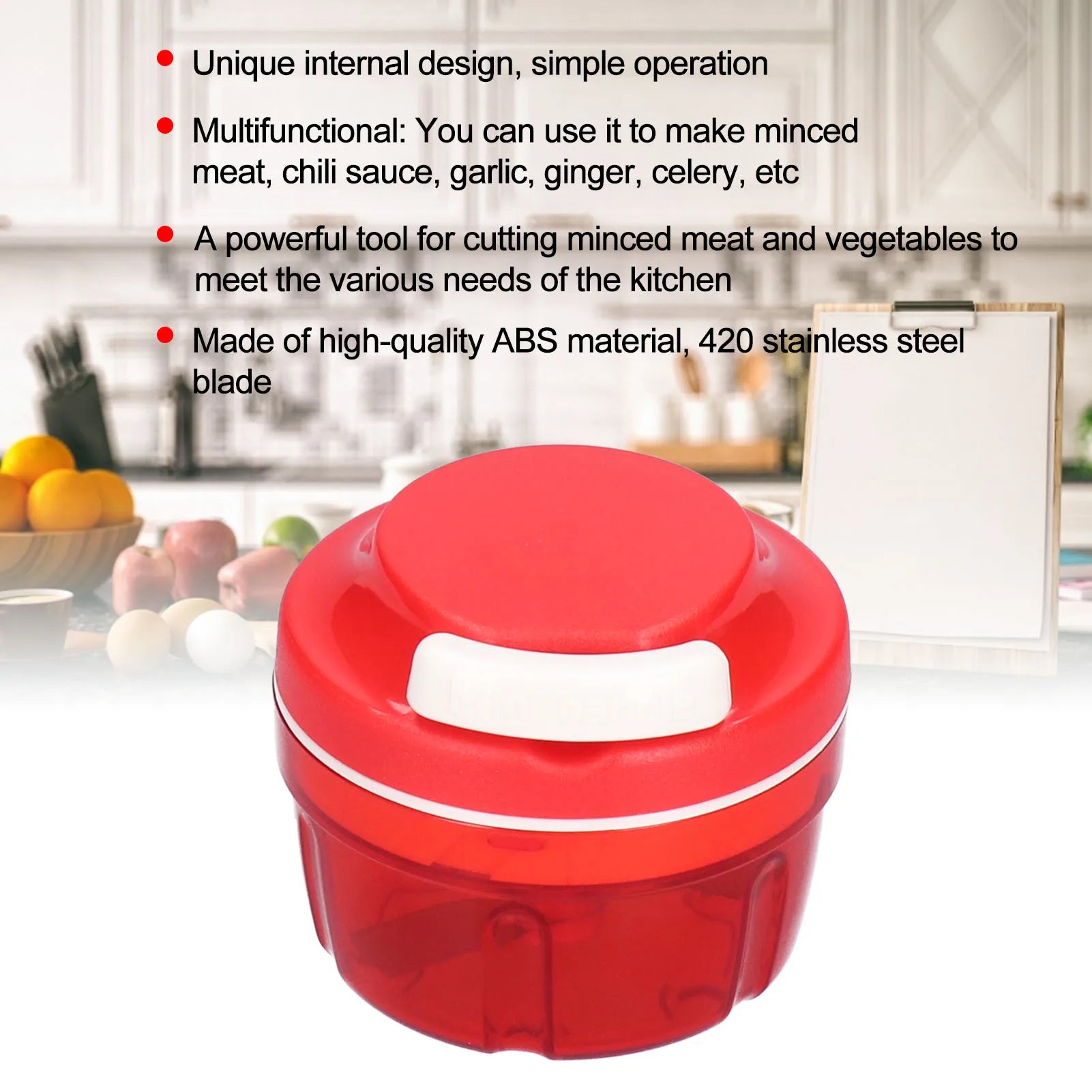 Manual Vegetable Chopper – Hand Pull Food Cutter for Onion & Garlic