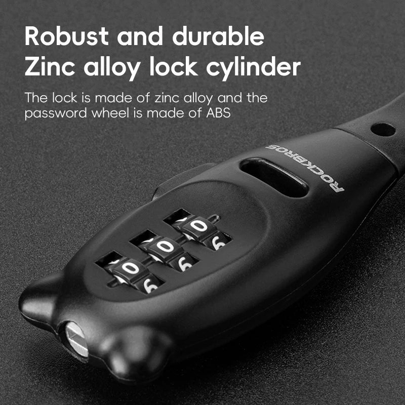 ROCKBROS Portable Bicycle Cable Lock – Compact Anti-Theft Bike Security Lock