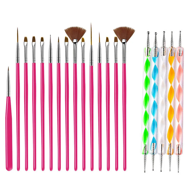 5–20PCS Nail Art Brush Set for Detailed Nail Designs