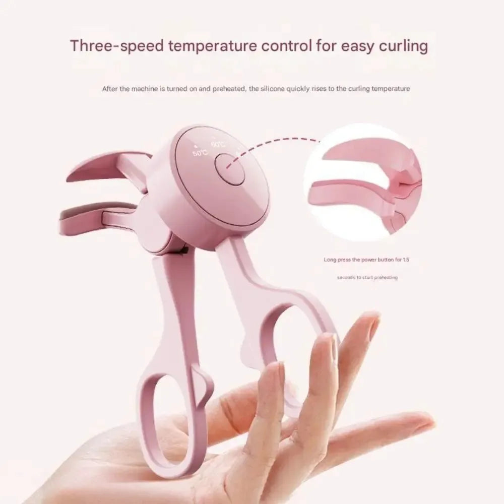 Rechargeable Heated Eyelash Curler with Temperature Control