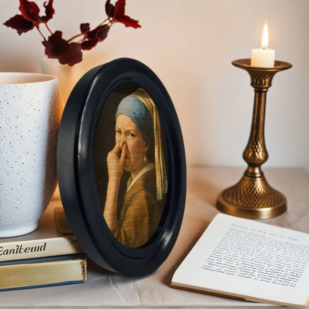 Quirky Girl Mini Framed Wall Art – Vintage Decorative Painting