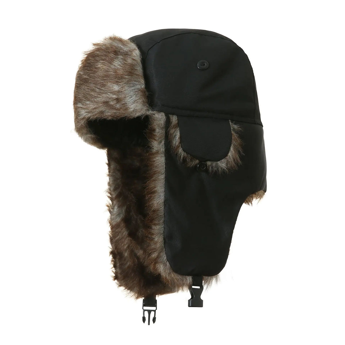 Men's Winter Faux Fur Ushanka Trapper Hat with Ear Flaps