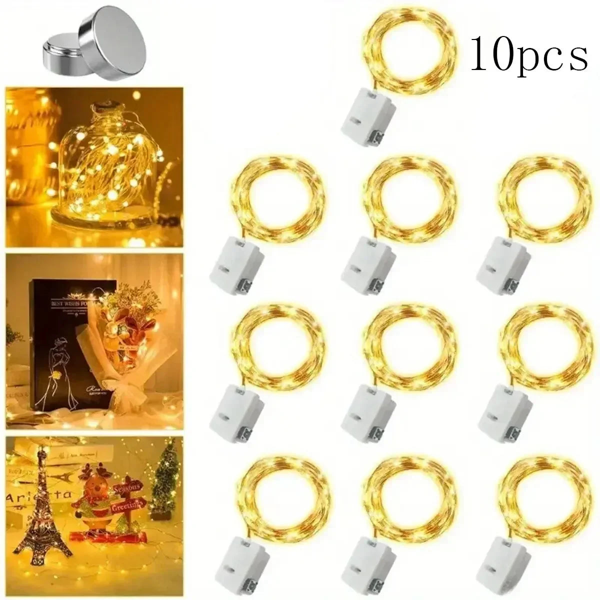 Battery Powered LED Fairy String Lights – Christmas & Holiday Decor