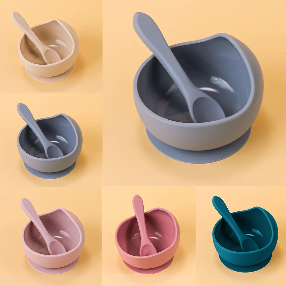 2-Piece Silicone Baby Suction Bowl Set – Feeding Tableware for Infants & Toddlers