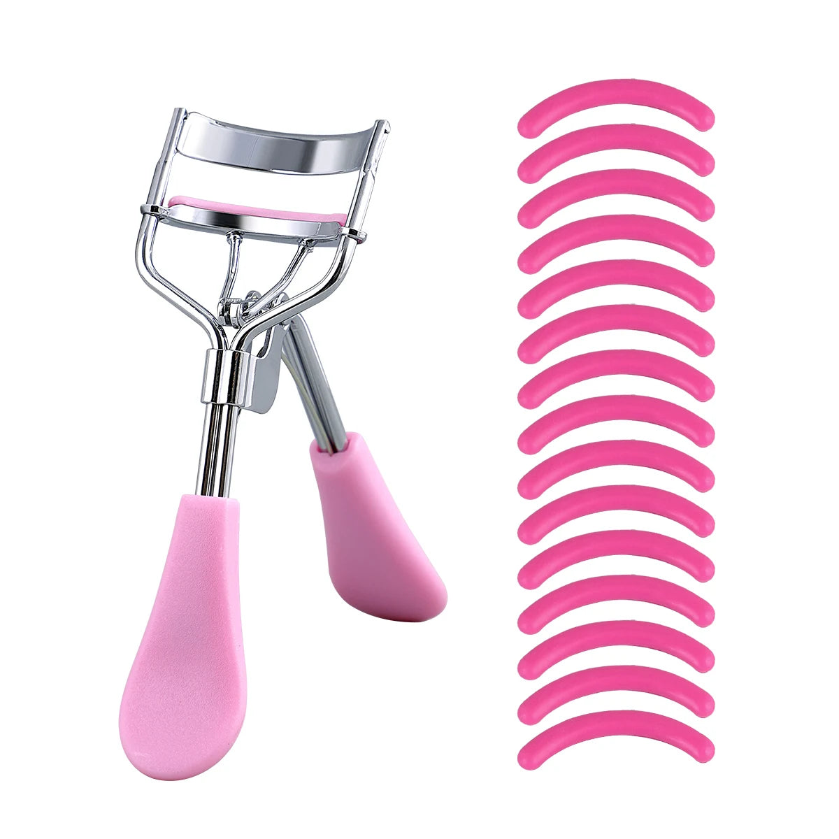 Portable Eyelash Curler with 15 Silicone Replacement Pads