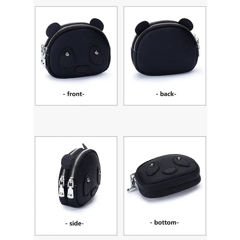 Women's Round Mini Coin Purse with Double Zipper