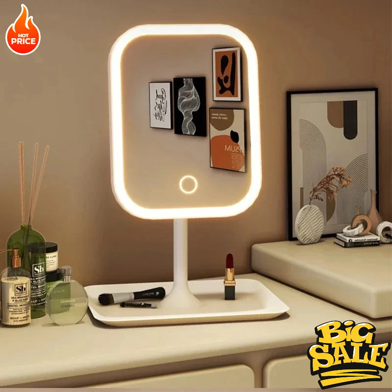 Portable LED Vanity Mirror with 3-Color Lighting