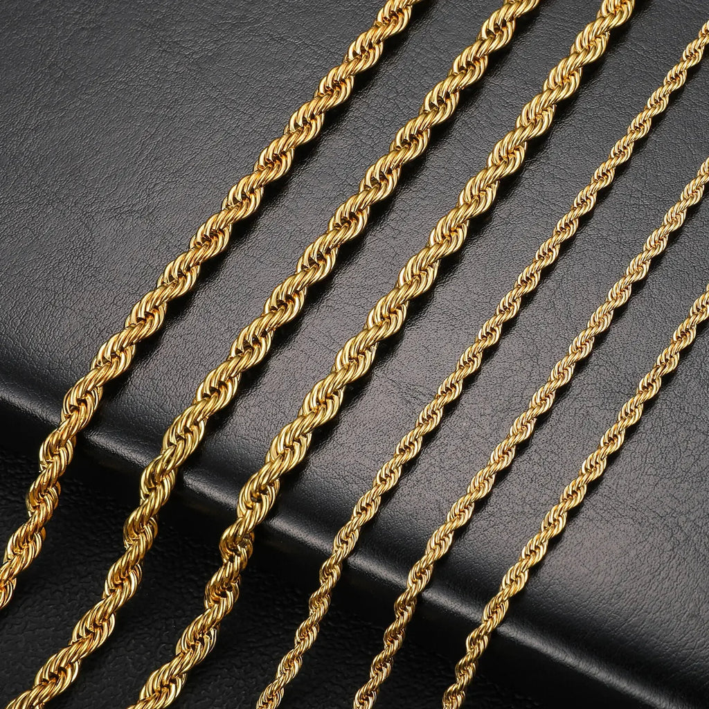 Gold-Tone Twisted Rope Chain Necklace