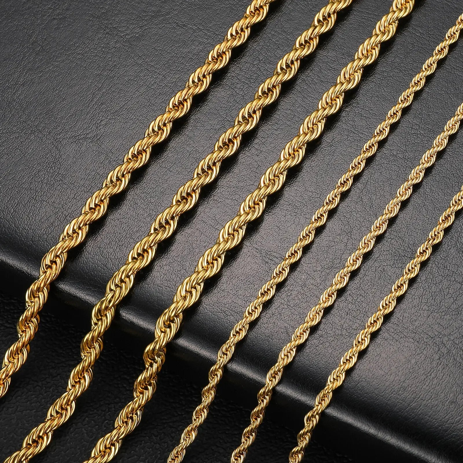 Gold-Tone Twisted Rope Chain Necklace