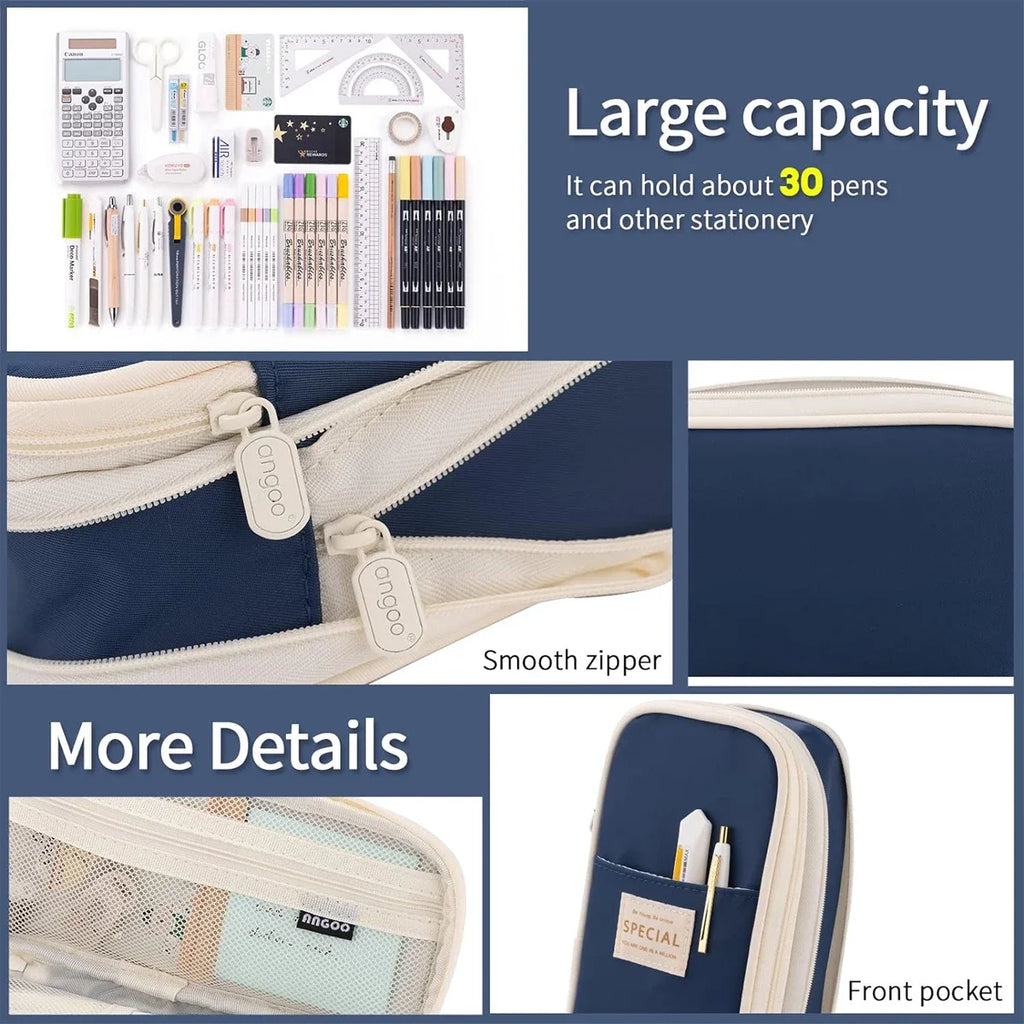 Macaron Color Large Capacity Double-Layer Pencil Case