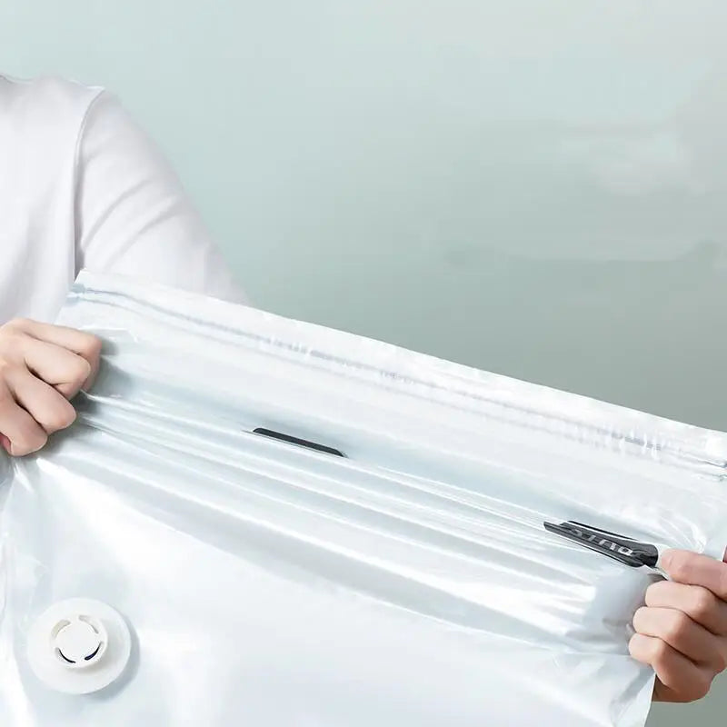 No-Pump Vacuum Storage Bags – Space-Saving Clothes & Bedding Organizer