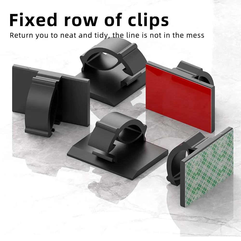 Self-Adhesive Cable Organizer Clips – Desktop Wire Holders