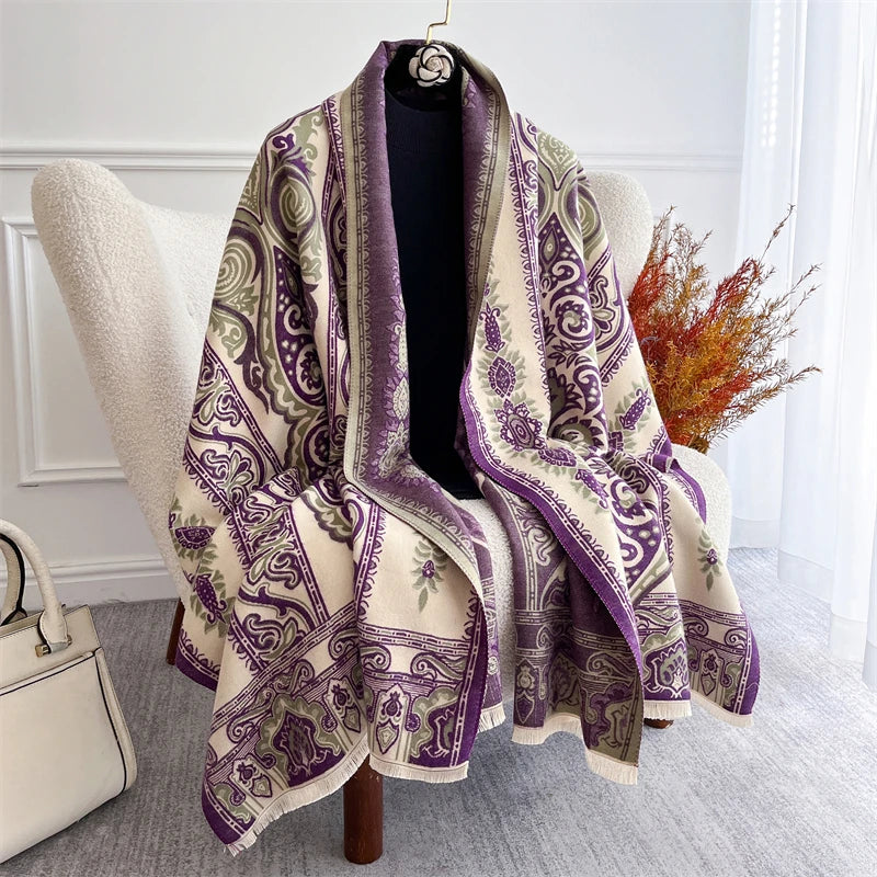 Women's Warm Winter Pashmina Scarf – Elegant Thick Shawl