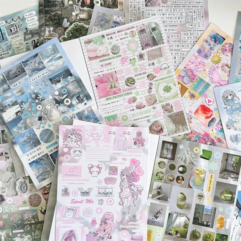 32-Sheet Korean Style Decorative Sticker Book for Journals & Scrapbooking