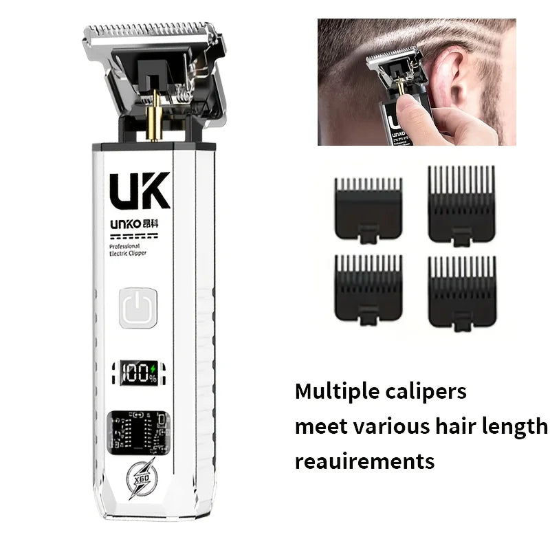Professional Cordless Hair Clipper, Rechargeable Electric Hair Trimmer