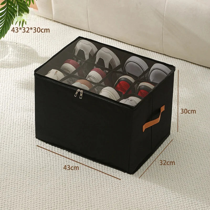 Foldable Shoe Storage Box – Dustproof Closet Organizer