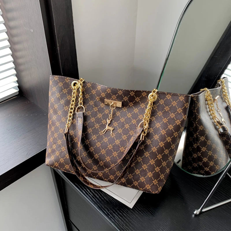 Women's Soft Leather Large Capacity Shoulder Tote Bag