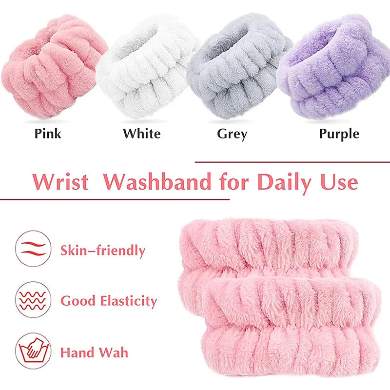Soft Microfiber Wrist Wash Bands for Face Washing