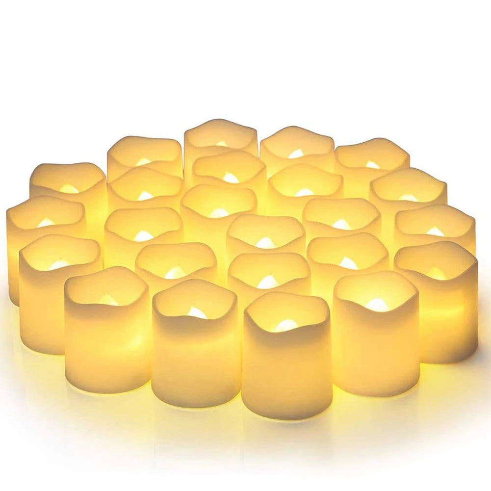 24-Piece Flameless LED Tea Light Candles – Warm White