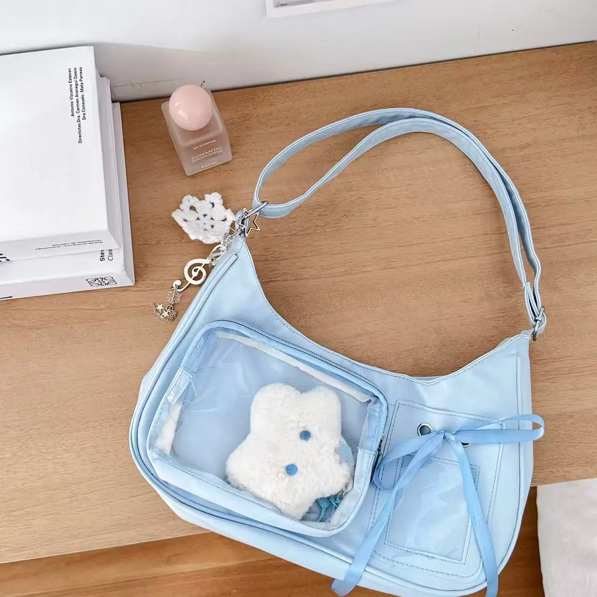 Women's Transparent Printed Casual Tote Bag