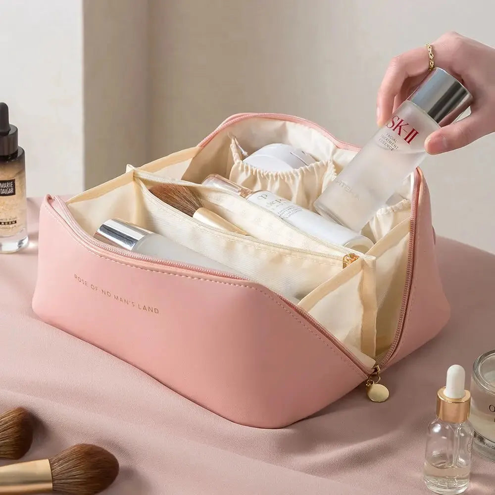Portable Makeup Organizer Bag with Handle
