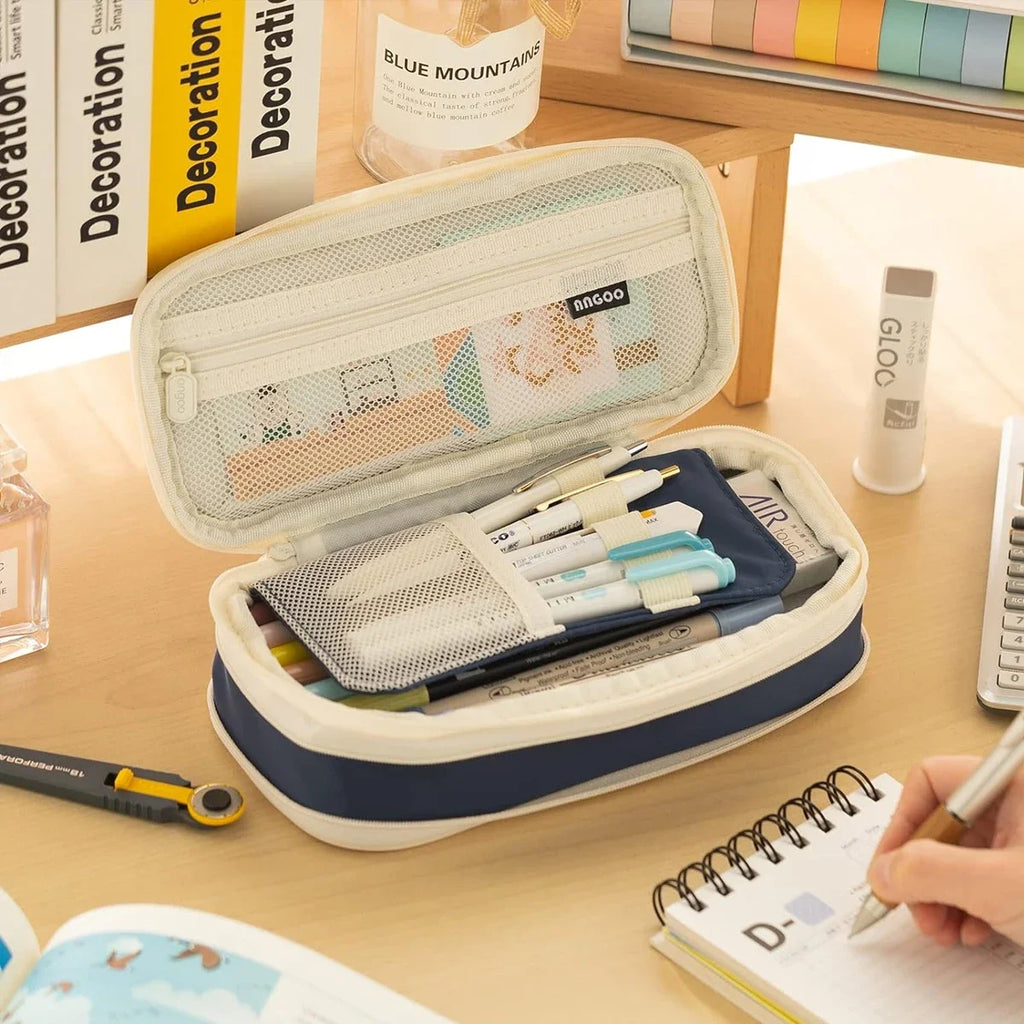 Macaron Color Large Capacity Double-Layer Pencil Case