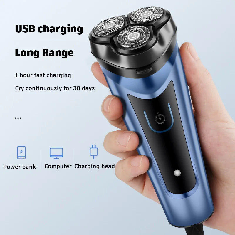 Rechargeable Electric Shaver for Men – USB Cordless Beard Shaving Machine