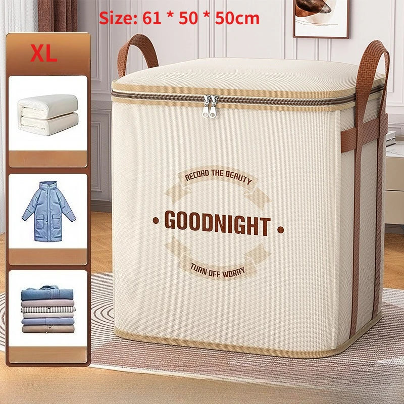 Large Clothes Storage Bag with Reinforced Handles – Foldable Home Organizer