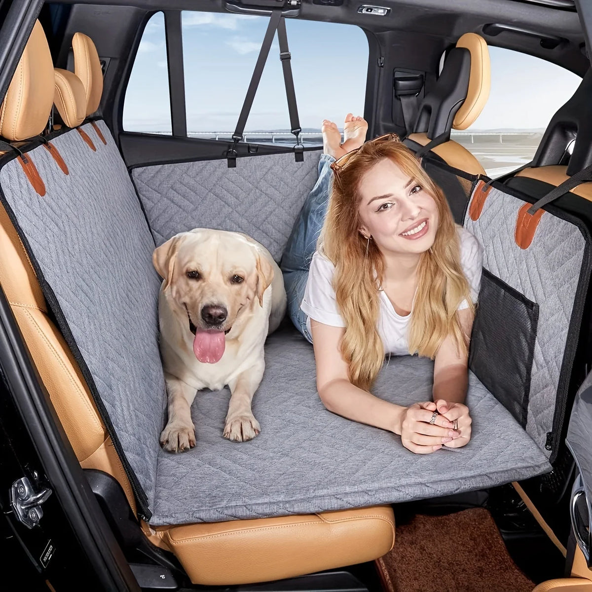 Waterproof Dog Car Back Seat Hammock Cover