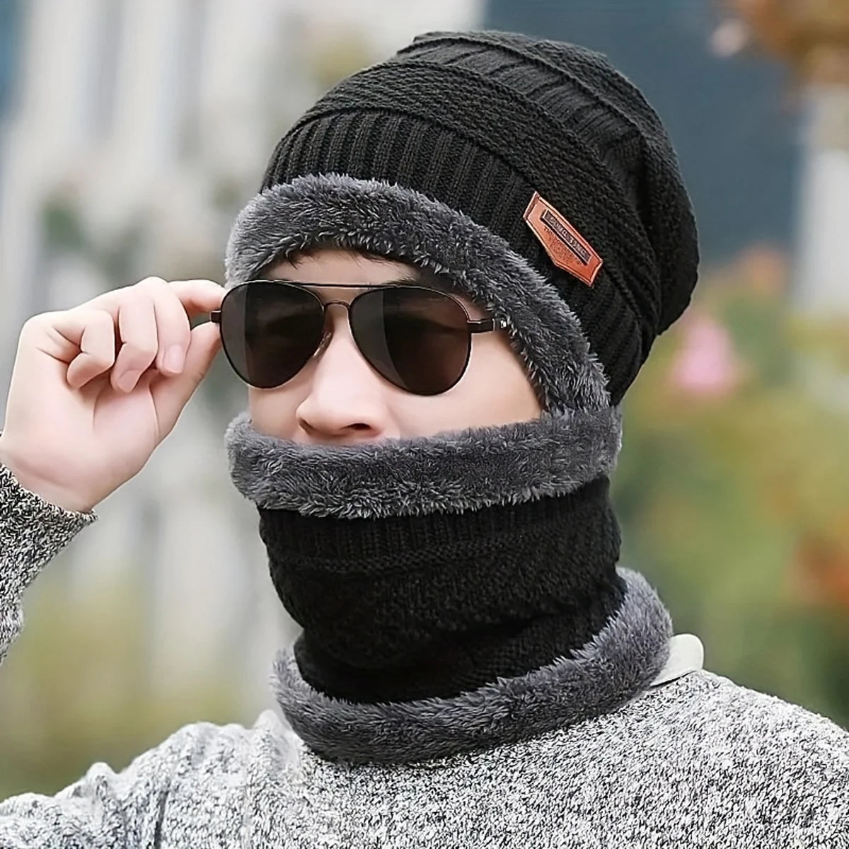 Unisex 3-Piece Winter Hat, Neck Warmer & Gloves Set